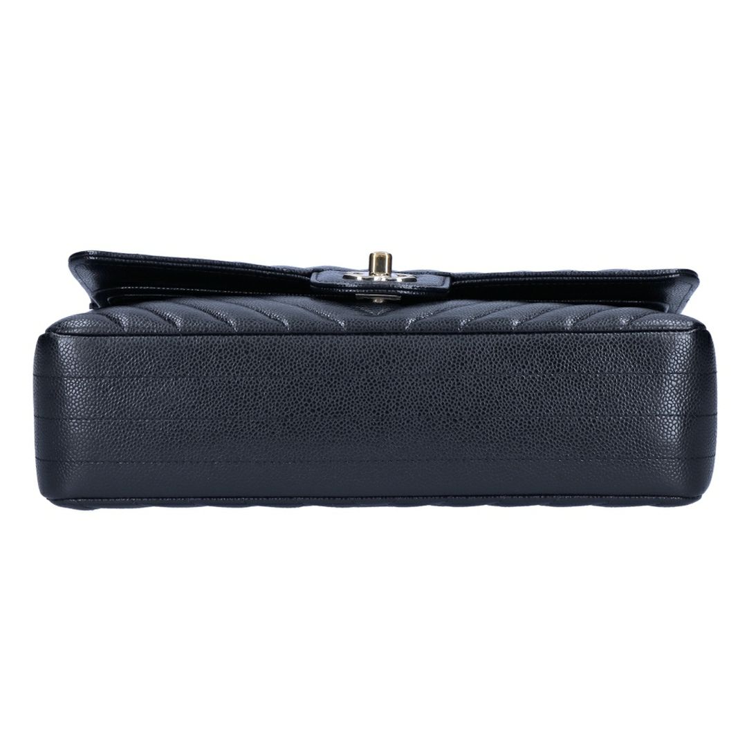 【リユース品】 シャネル CHANEL バッグ ショルダーバッグ シェブロンVステッチダブルフラップチェーンショルダーバッグ ブラック 【お取り寄せ】