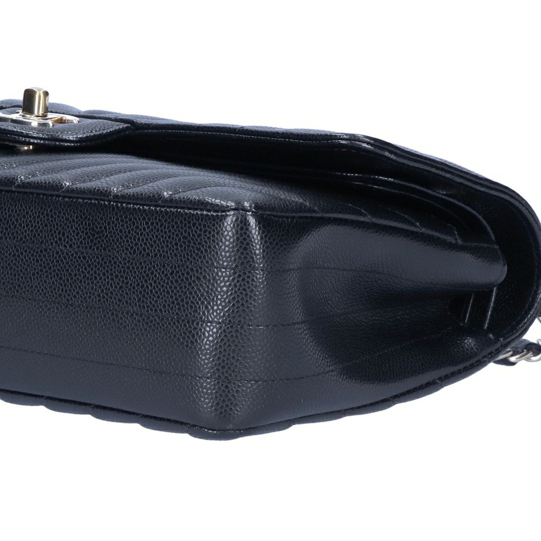 【リユース品】 シャネル CHANEL バッグ ショルダーバッグ シェブロンVステッチダブルフラップチェーンショルダーバッグ ブラック 【お取り寄せ】