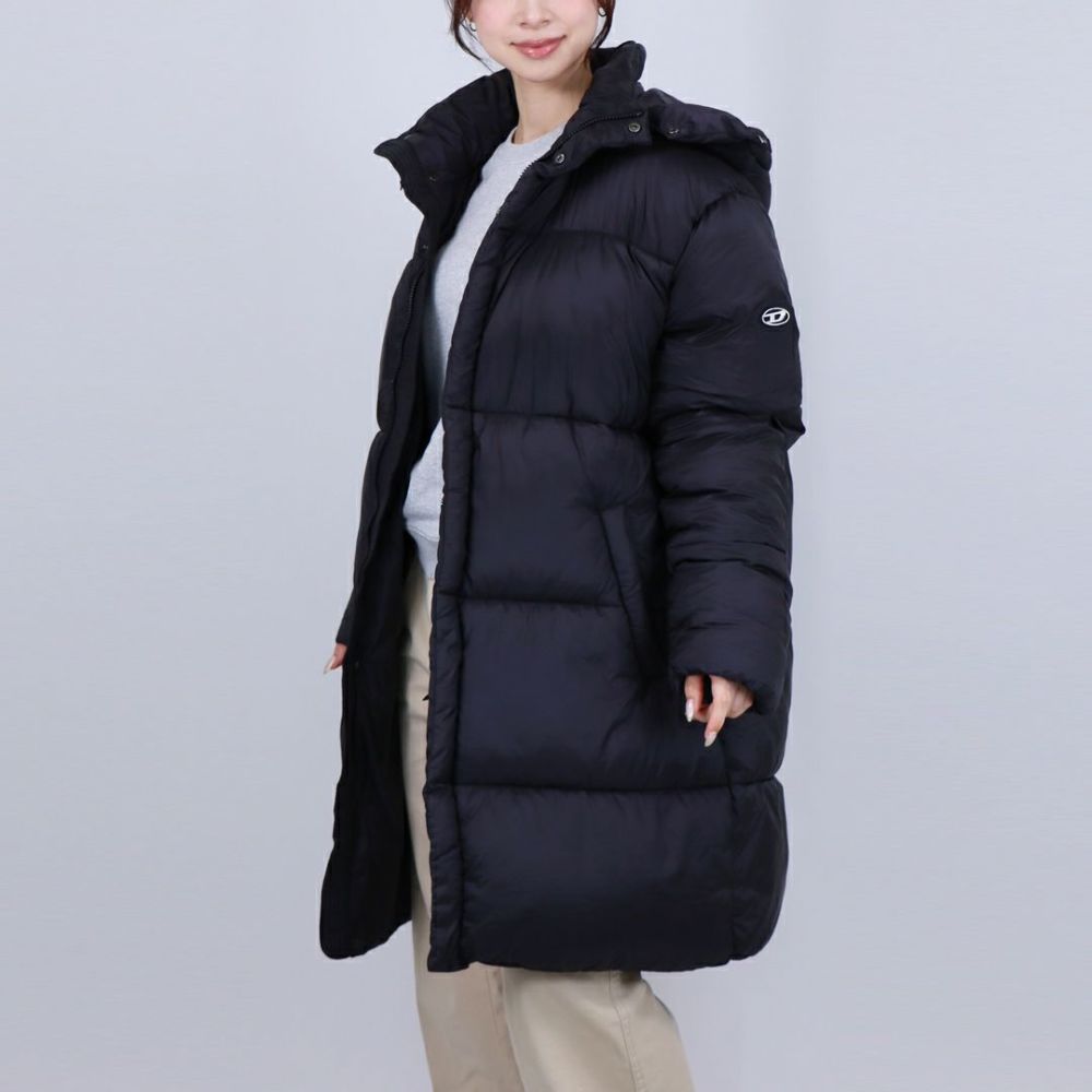 ディーゼル DIESEL キッズ レディース フェイクダウン 中綿ジャケット JWROLFYSMON J01987 K900 BLACK