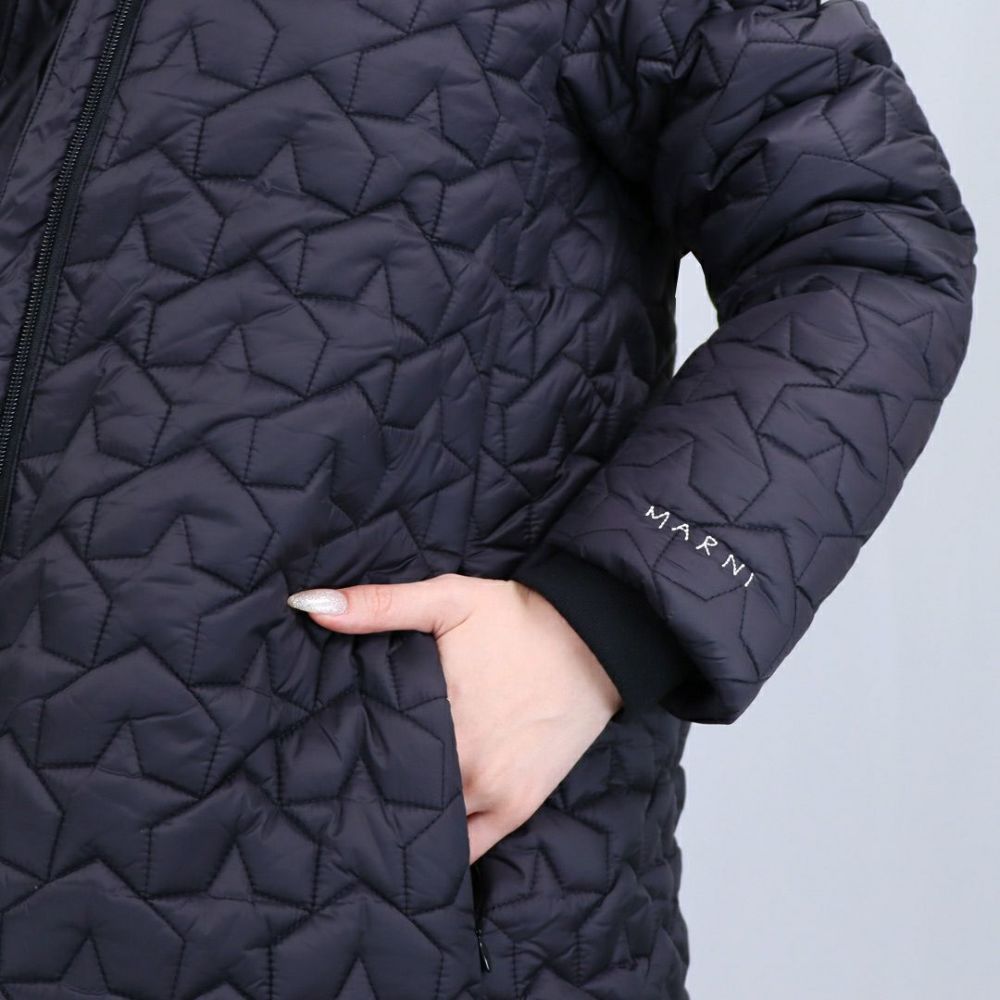 マルニ MARNI キッズ レディース キルティングコート フーディ 中綿コート MJ139F M01166 M00SQ 0M900 BLACK