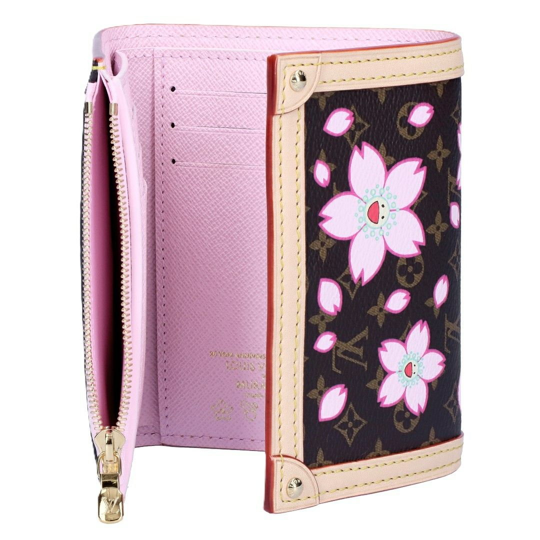 ルイヴィトン LOUIS VUITTON 折財布 三つ折財布 コンパクト財布 村上隆 M13427 LV×TM ポルトフォイユ･ヴィクトリーヌ サクラブラウン