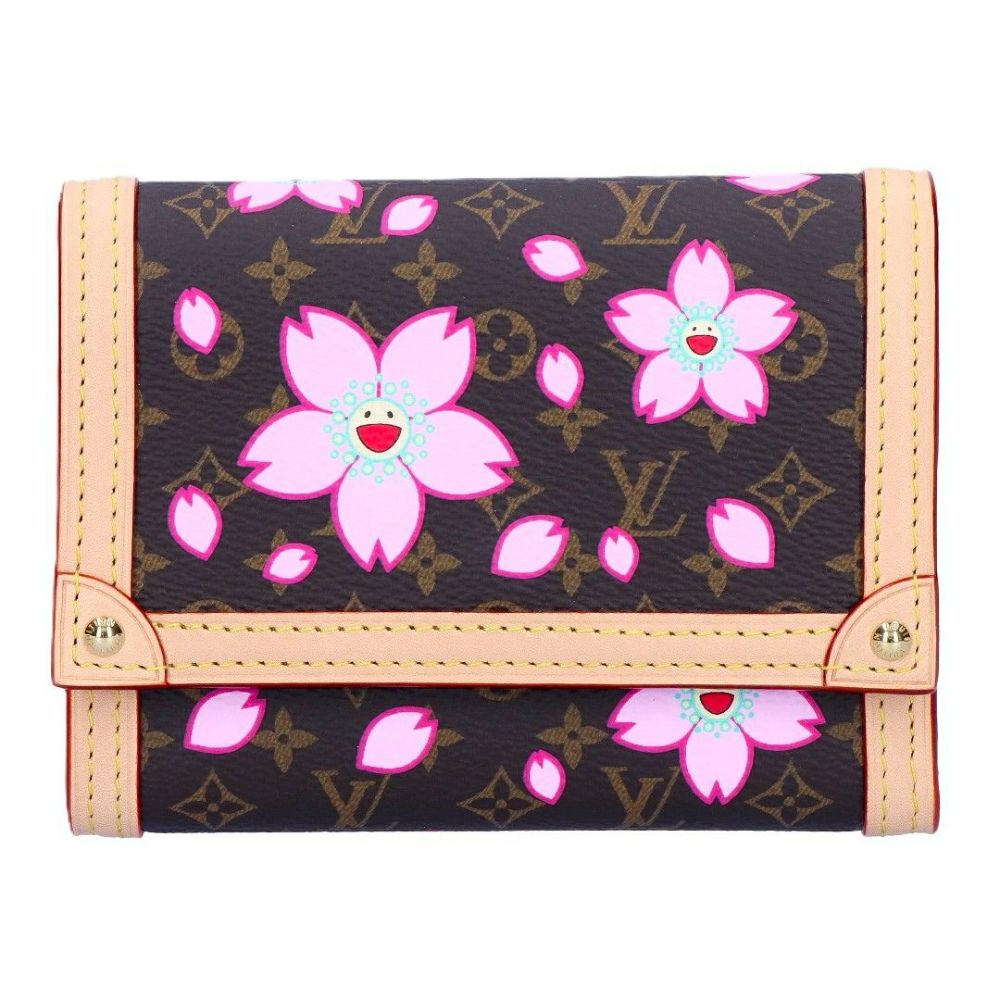 ルイヴィトン LOUIS VUITTON 折財布 三つ折財布 コンパクト財布 村上隆 M13427 LV×TM ポルトフォイユ･ヴィクトリーヌ サクラブラウン