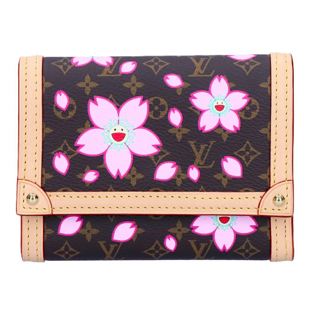 ルイヴィトン LOUIS VUITTON 折財布 三つ折財布 コンパクト財布 村上隆 M13427 LV×TM ポルトフォイユ･ヴィクトリーヌ サクラブラウン