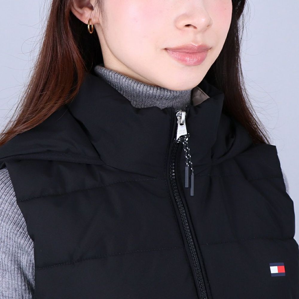 トミーヒルフィガー TOMMY HILFIGER レディース ベスト 中綿ベスト TPO9648V BLACK パデッドベスト