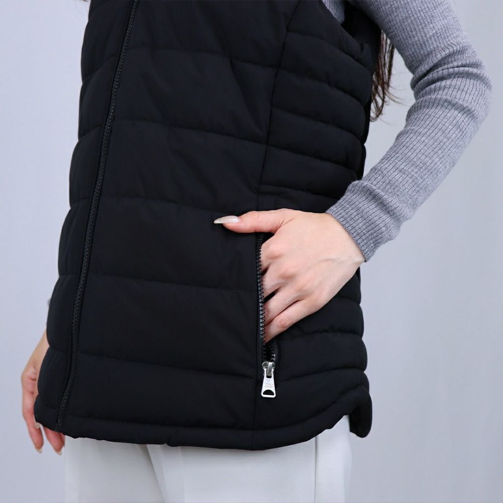 トミーヒルフィガー TOMMY HILFIGER レディース ベスト 中綿ベスト TPO9648V BLACK パデッドベスト