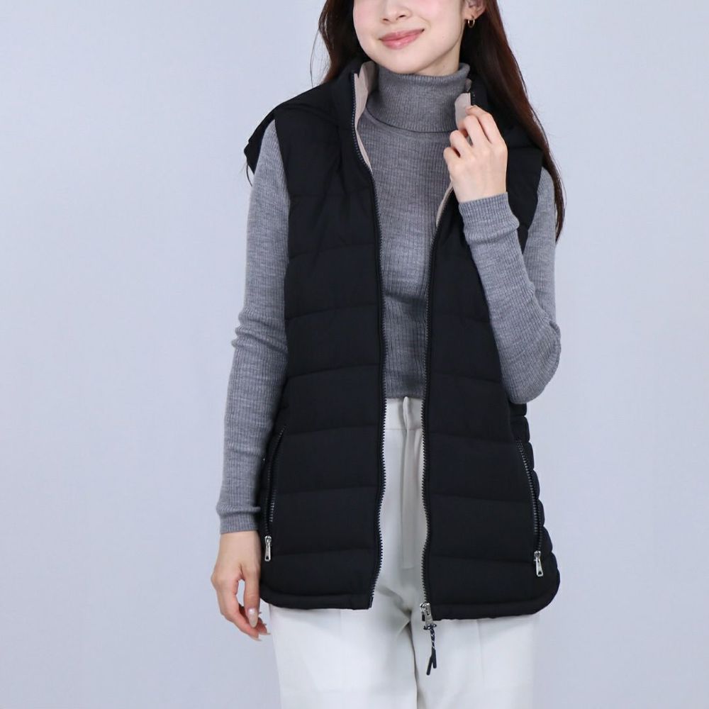 トミーヒルフィガー TOMMY HILFIGER レディース ベスト 中綿ベスト TPO9648V BLACK パデッドベスト