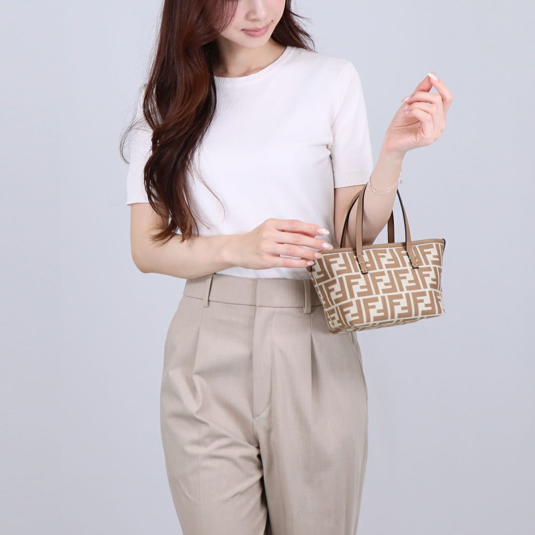 フェンディ FENDI ２WAYバッグ MINI ROLL 8BS096 AOVJ F1PIQ BEIGE+SAND+SOFT GOLD 【お取り寄せ】