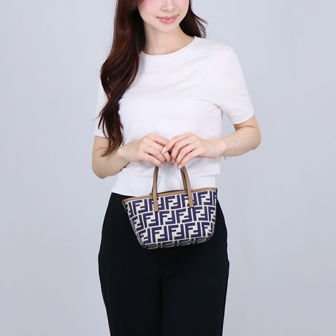 フェンディ FENDI ２WAYバッグ MINI ROLL 8BS096 AOVJ F1PIR BEIGE+MIDNIGHT+SAND+SOFT GOLD 【お取り寄せ】