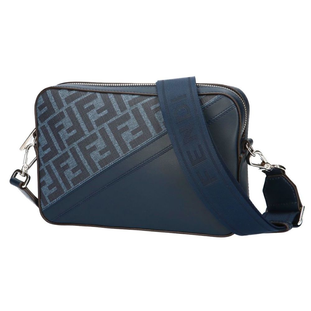 FENDI シルク100% ノースリーブワンピース ブラッグ マルチボタン 黒