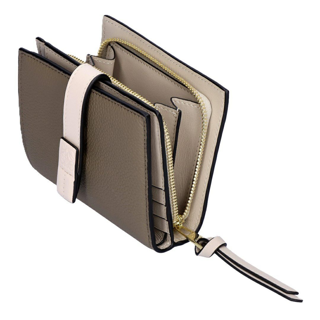 ロエベ LOEWE 折財布 二つ折り財布 C660Z41X02 6397 TAUPE/TALC コンパクト ジップウォレット 【お取り寄せ】