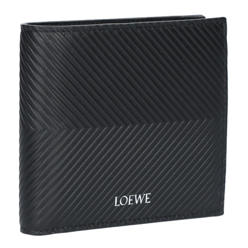 ロエベ LOEWE メンズ 折財布 二つ折財布 小銭入れ付き バイフォールド コインウォレット C779501X01 1100 BLACK 【お取り寄せ】