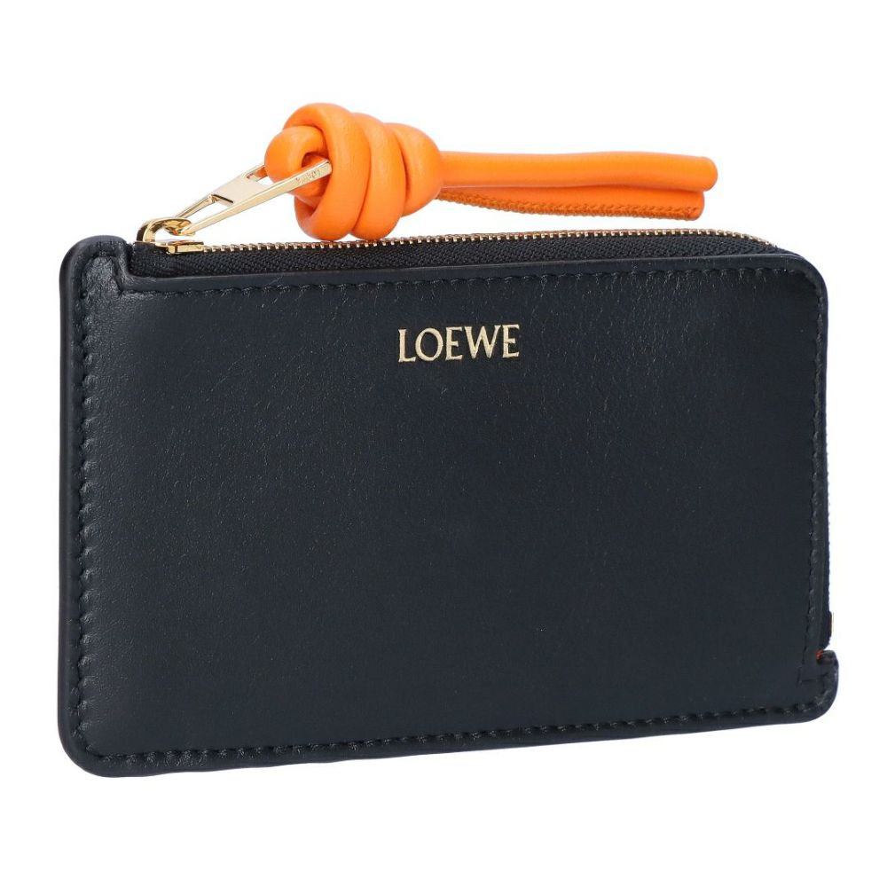 ロエベ LOEWE コインケース カードケース ノット コインカードホルダー CEM1Z40X02 6036 BLACK/BRIGHT ORANGE 【お取り寄せ】