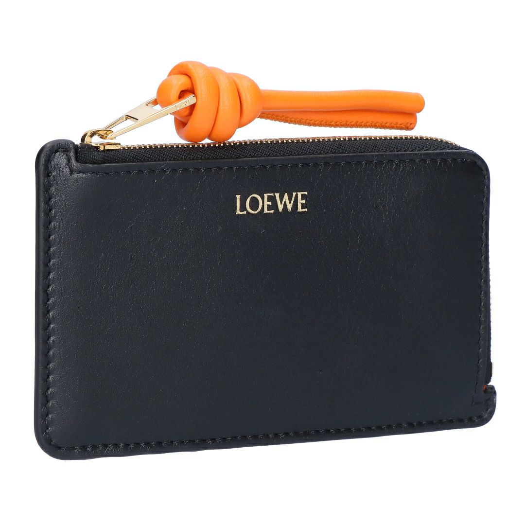 ロエベ LOEWE コインケース カードケース ノット コインカードホルダー CEM1Z40X02 6036 BLACK/BRIGHT ORANGE 【お取り寄せ】