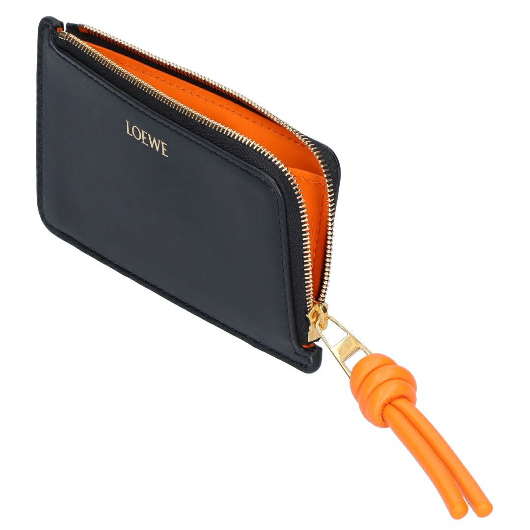 ロエベ LOEWE コインケース カードケース ノット コインカードホルダー CEM1Z40X02 6036 BLACK/BRIGHT ORANGE 【お取り寄せ】