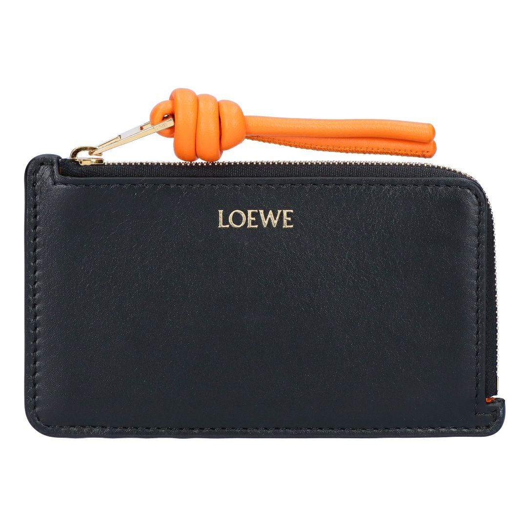 ロエベ LOEWE コインケース カードケース ノット コインカードホルダー CEM1Z40X02 6036 BLACK/BRIGHT ORANGE 【お取り寄せ】