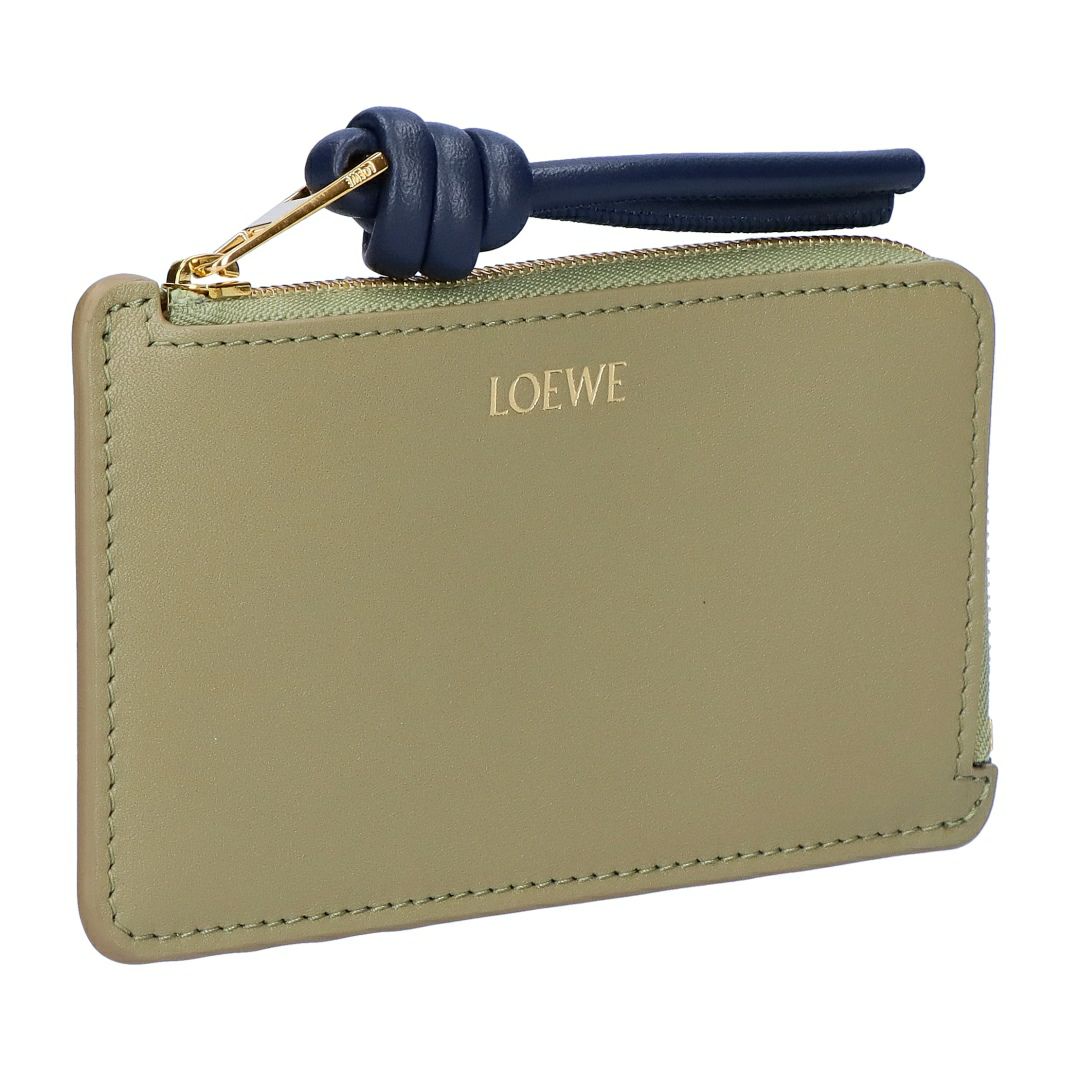 ロエベ LOEWE コインケース カードケース ノット コインカードホルダー CEM1Z40X02 5659 EUCALYPTUS/DEEP NAVY フラグメントケース 【お取り寄せ】
