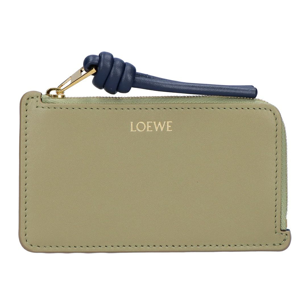 ロエベ LOEWE コインケース カードケース ノット コインカードホルダー CEM1Z40X02 5659 EUCALYPTUS/DEEP NAVY フラグメントケース 【お取り寄せ】