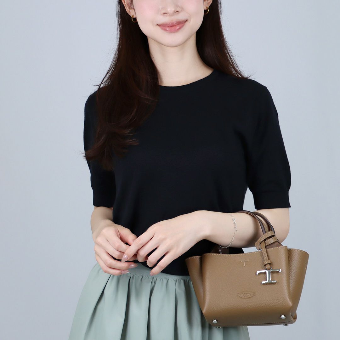 トッズ TODS 2WAYバッグレザー バッグ マイクロ Tタイムレス XBWAPAFL000 QRI 3L26 DARK BROWN