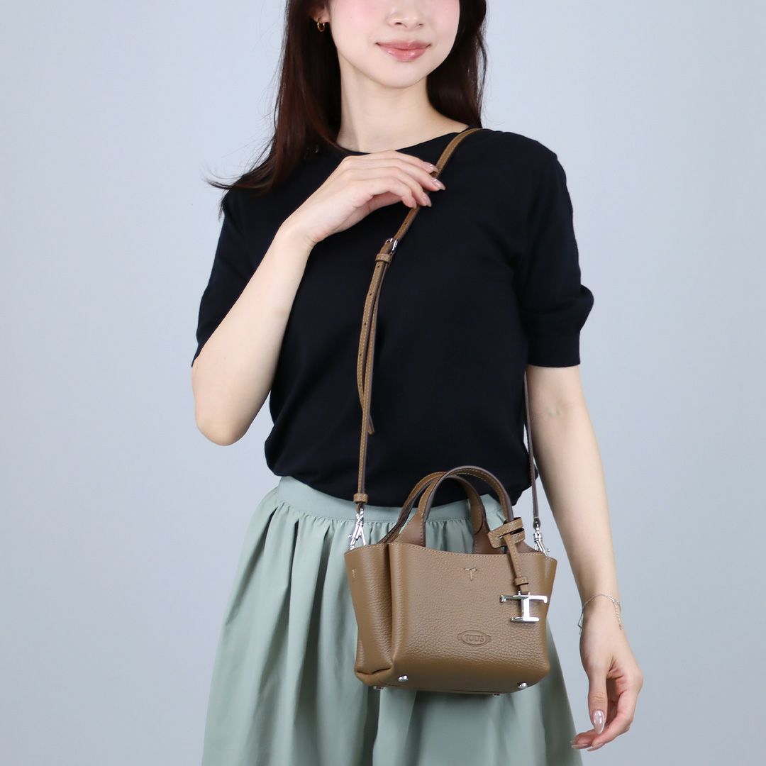 トッズ TODS 2WAYバッグレザー バッグ マイクロ Tタイムレス XBWAPAFL000 QRI 3L26 DARK BROWN