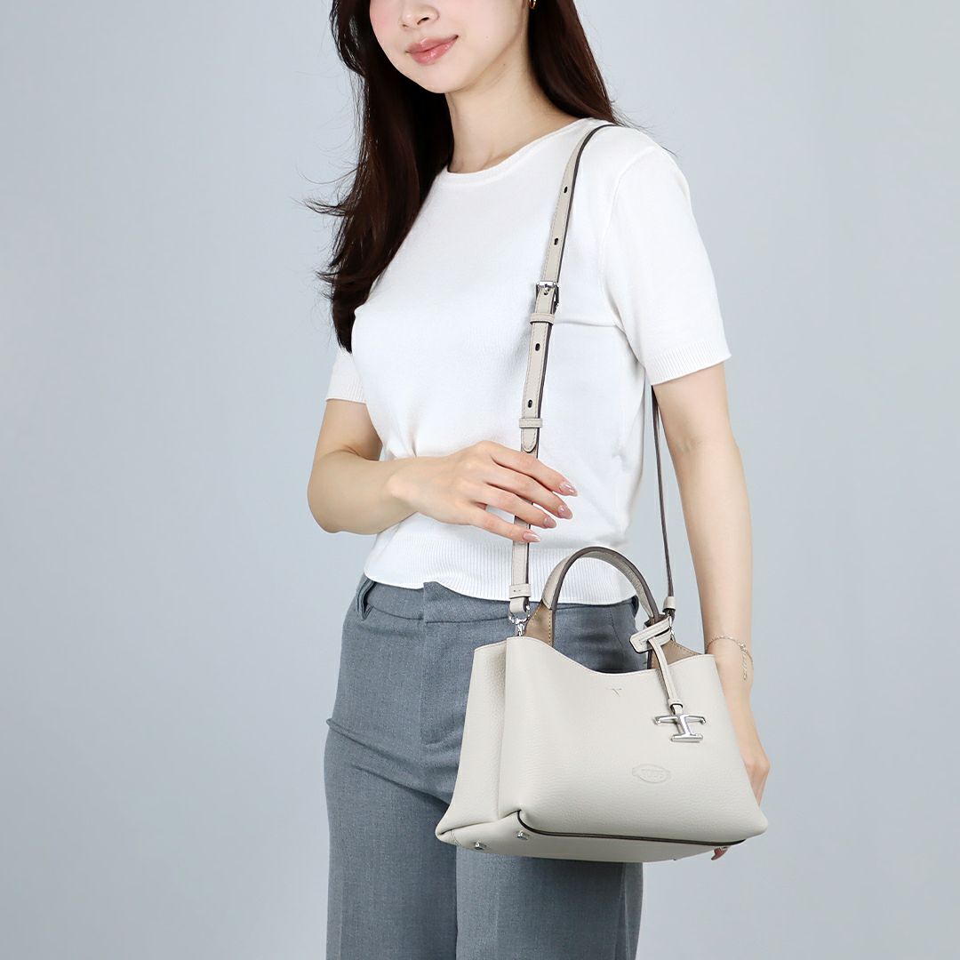 トッズ TODS 2WAYバッグレザー バッグ マイクロ Tタイムレス XBWAPAEL000 QRI 9O22 IVORY