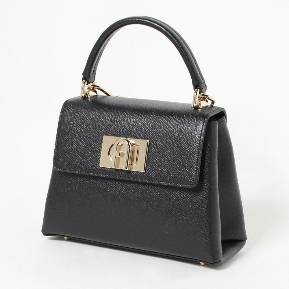 【未使用品】FURLA 黒 グリッター仕上げ パーティーバッグ FURLA フルラ Furla 1927 トートバッグ M NERO ブラック