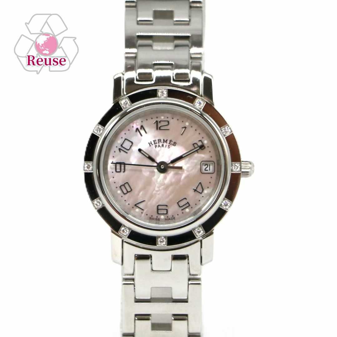 【リユース品】 エルメス HERMES 腕時計 レディースウォッチ クリッパー CL4.230 文字盤：ピンクシェル 【お取り寄せ】