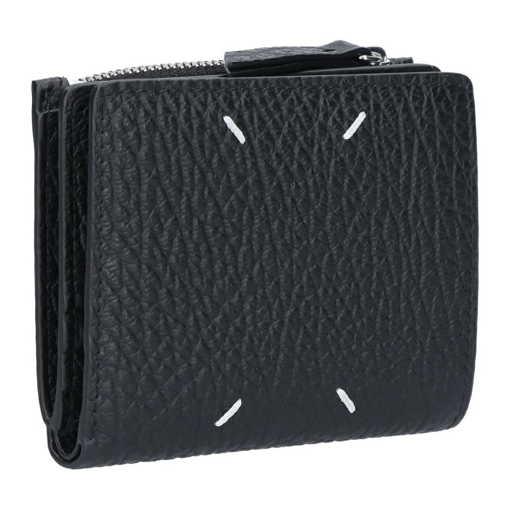 メゾンマルジェラ MAISON MARGIELA 折財布 二つ折財布 SA1UI0023 P4455 T8013 BLACK 4ステッチ フリップフラップ ウォレット