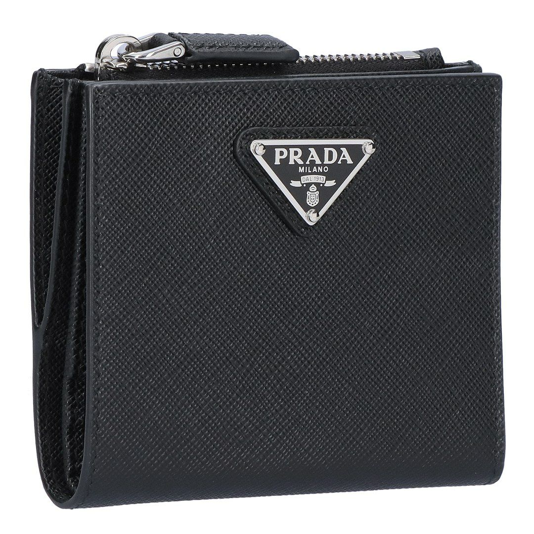 プラダ PRADA 折財布 二つ折り財布 SAFFIANO TRAIANGOLO サフィアーノトライアングル 2ML049 QHH F0002 NERO 【お取り寄せ】