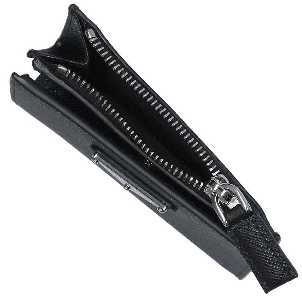 プラダ PRADA 折財布 二つ折り財布 SAFFIANO TRAIANGOLO サフィアーノトライアングル 2ML049 QHH F0002 NERO 【お取り寄せ】