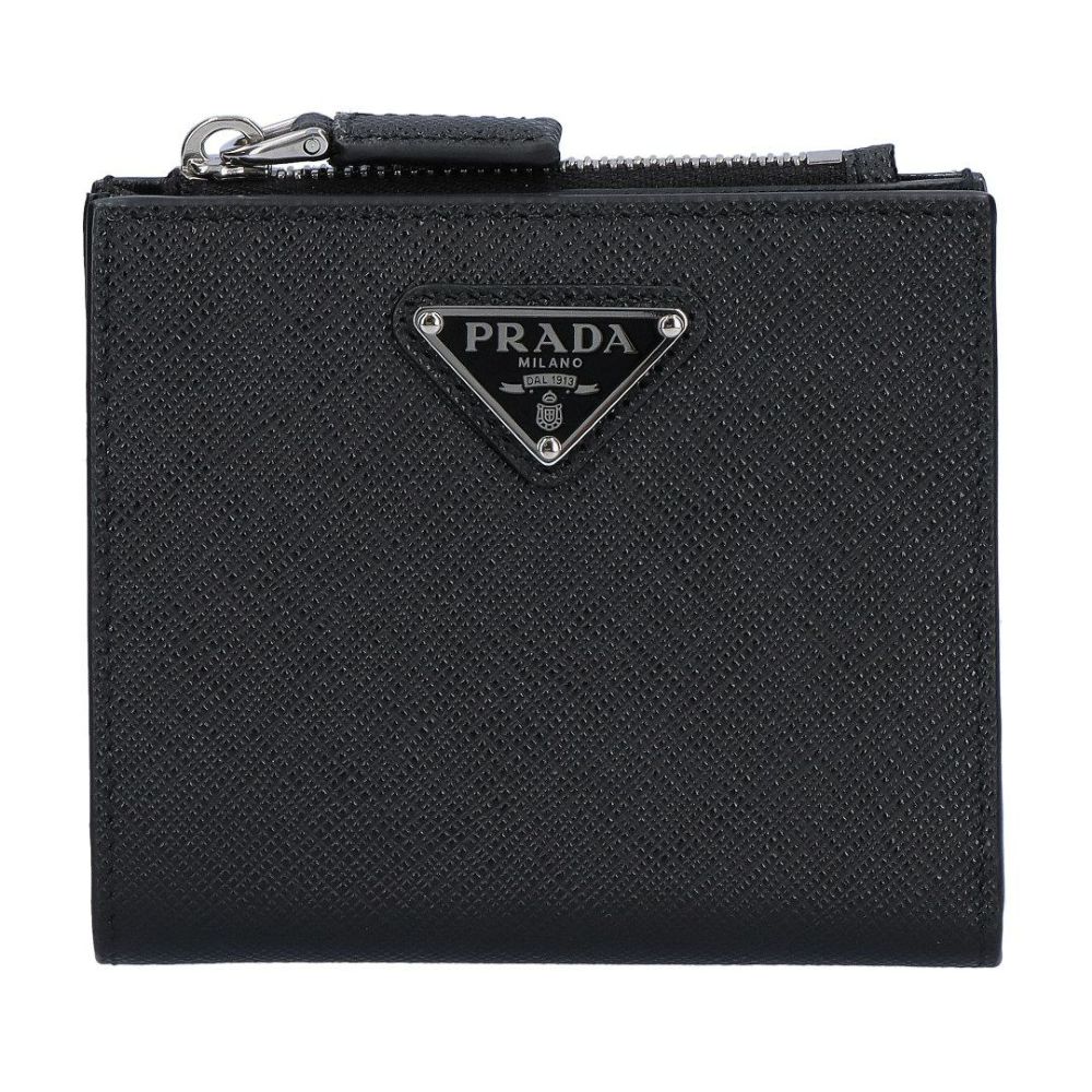 プラダ PRADA 折財布 二つ折り財布 SAFFIANO TRAIANGOLO サフィアーノトライアングル 2ML049 QHH F0002 NERO 【お取り寄せ】