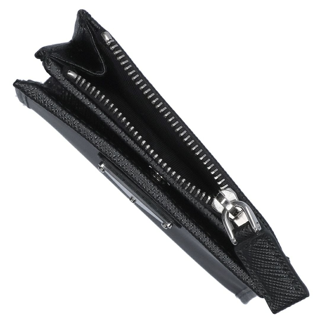 プラダ PRADA 折財布 二つ折り財布 TESSUTO+SAFFIAN テスートサフィアーノ 2ML049 2DMH F0002 NERO 【お取り寄せ】