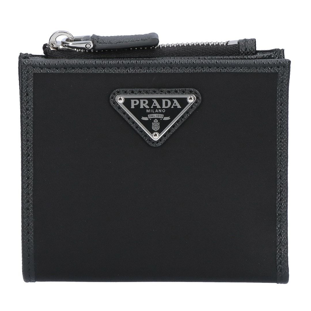 プラダ PRADA 折財布 二つ折り財布 TESSUTO+SAFFIAN テスートサフィアーノ 2ML049 2DMH F0002 NERO 【お取り寄せ】