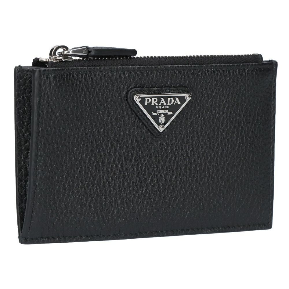 週末格安セール　PRADA プラダ　二つ折り　財布　ファスナー　金具　黒　定番 プラダ 二つ折り財布 財布 レディース サフィアーノ