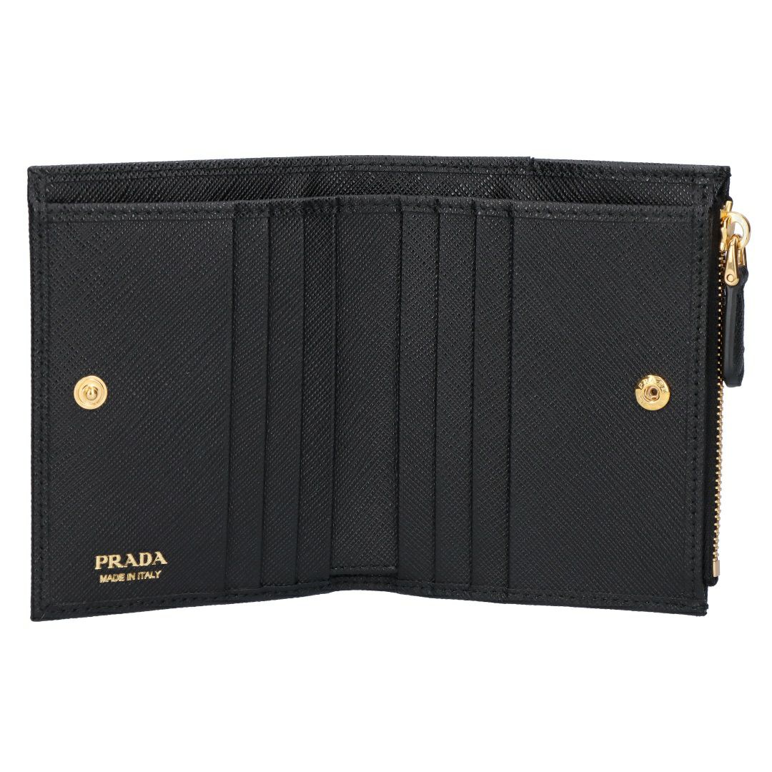 プラダ PRADA 折財布 二つ折り財布 SAFFIANO TRAIANGOLO サフィアーノトライアングル 1ML050 QHH 0002 NERO 【お取り寄せ】