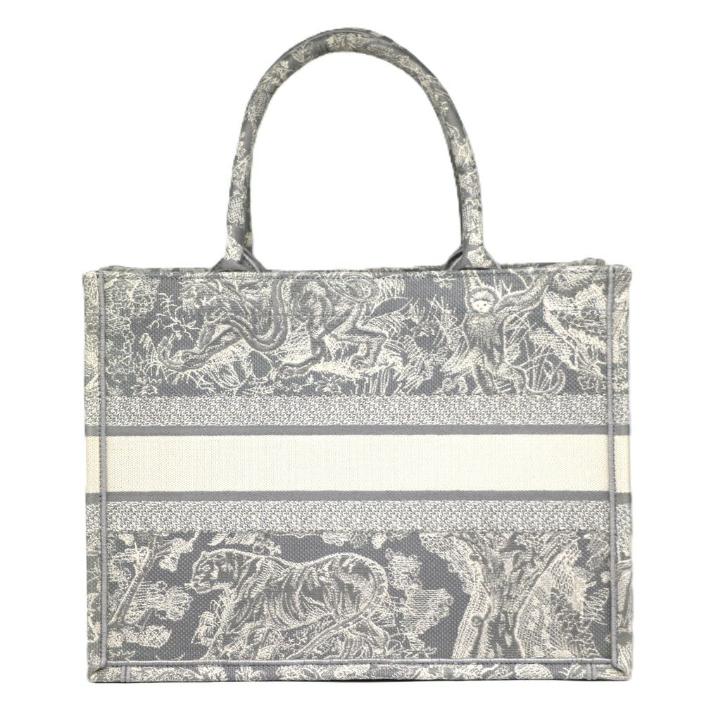 【リユース品】 ディオール DIOR バッグ トートバッグ ブックトート　ミディアム グレー系/ホワイト 【お取り寄せ】
