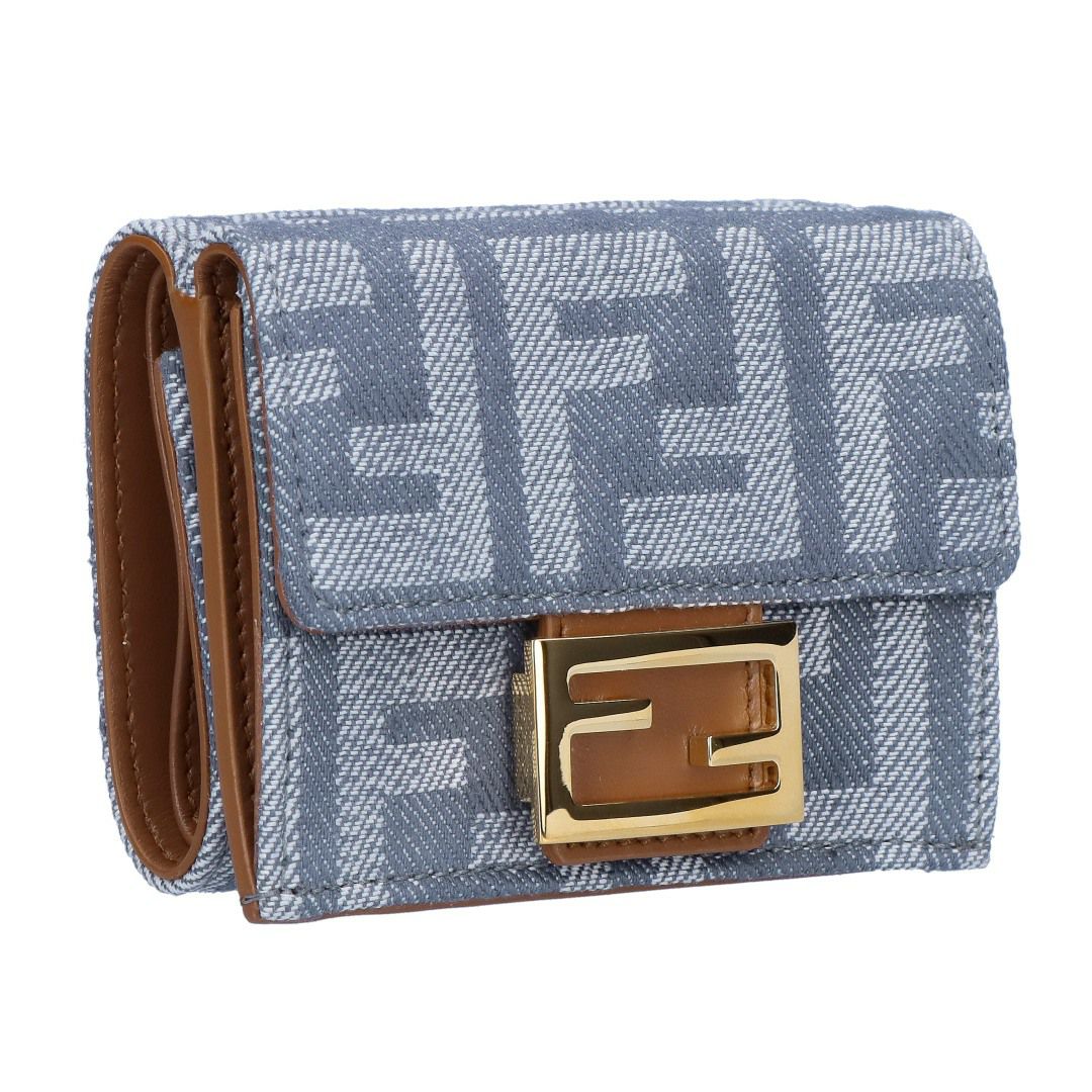 フェンディ FENDI 折財布 三つ折り財布 FFジャガード 8M0395 AUT4 F1SXQ MYRTLE+DARK NUT+SO 【お取り寄せ】