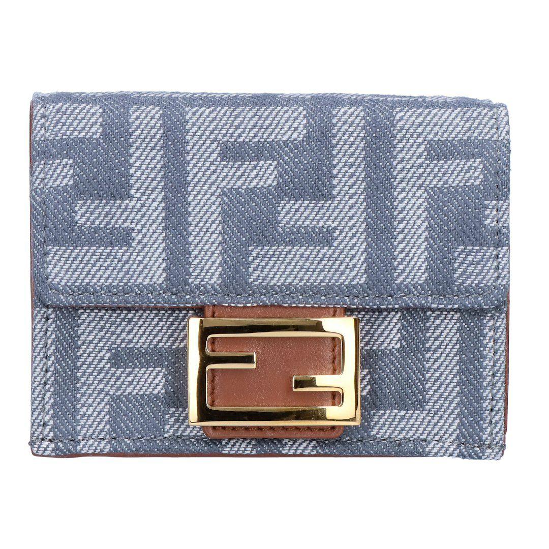 フェンディ FENDI 折財布 三つ折り財布 FFジャガード 8M0395 AUT4 F1SXQ MYRTLE+DARK NUT+SO 【お取り寄せ】
