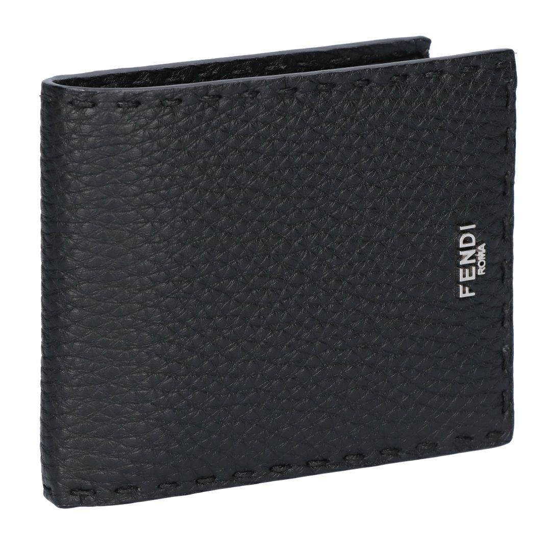 フェンディ FENDI メンズ 折財布 ニつ折り財布 小銭入れ付き SELLERIA セレりア 7M0194 AP3B F0GXN BLACK+PALLADIUM 【お取り寄せ】