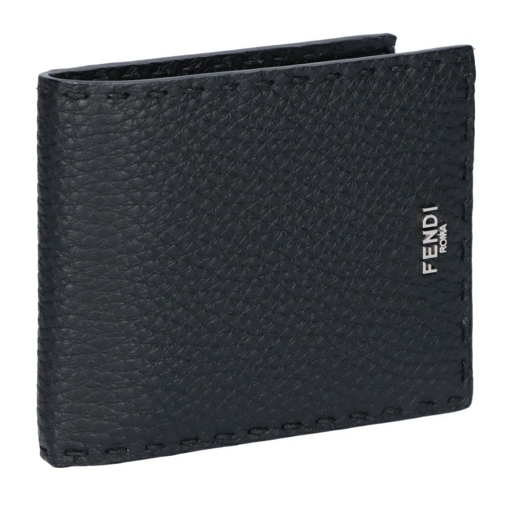 フェンディ FENDI メンズ 折財布 ニつ折り財布 小銭入れ付き SELLERIA セレりア 7M0194 AP3B F0GXN BLACK+PALLADIUM 【お取り寄せ】