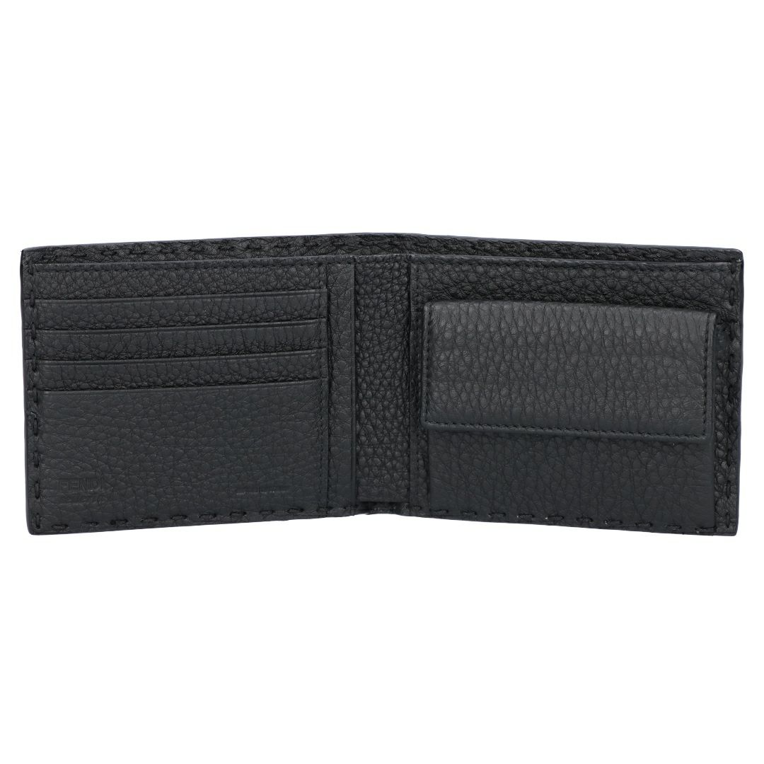 フェンディ FENDI メンズ 折財布 ニつ折り財布 小銭入れ付き SELLERIA セレりア 7M0194 AP3B F0GXN BLACK+PALLADIUM 【お取り寄せ】