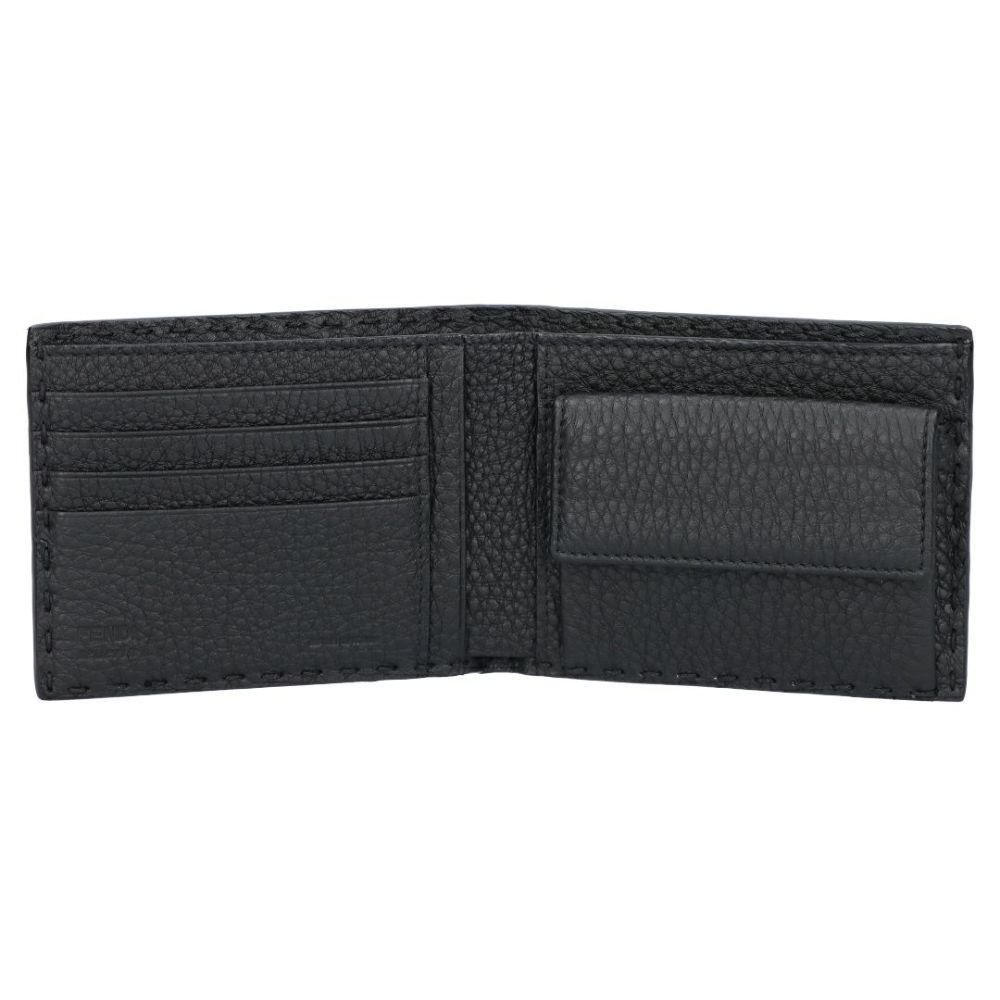 フェンディ FENDI メンズ 折財布 ニつ折り財布 小銭入れ付き SELLERIA セレりア 7M0194 AP3B F0GXN BLACK+PALLADIUM 【お取り寄せ】