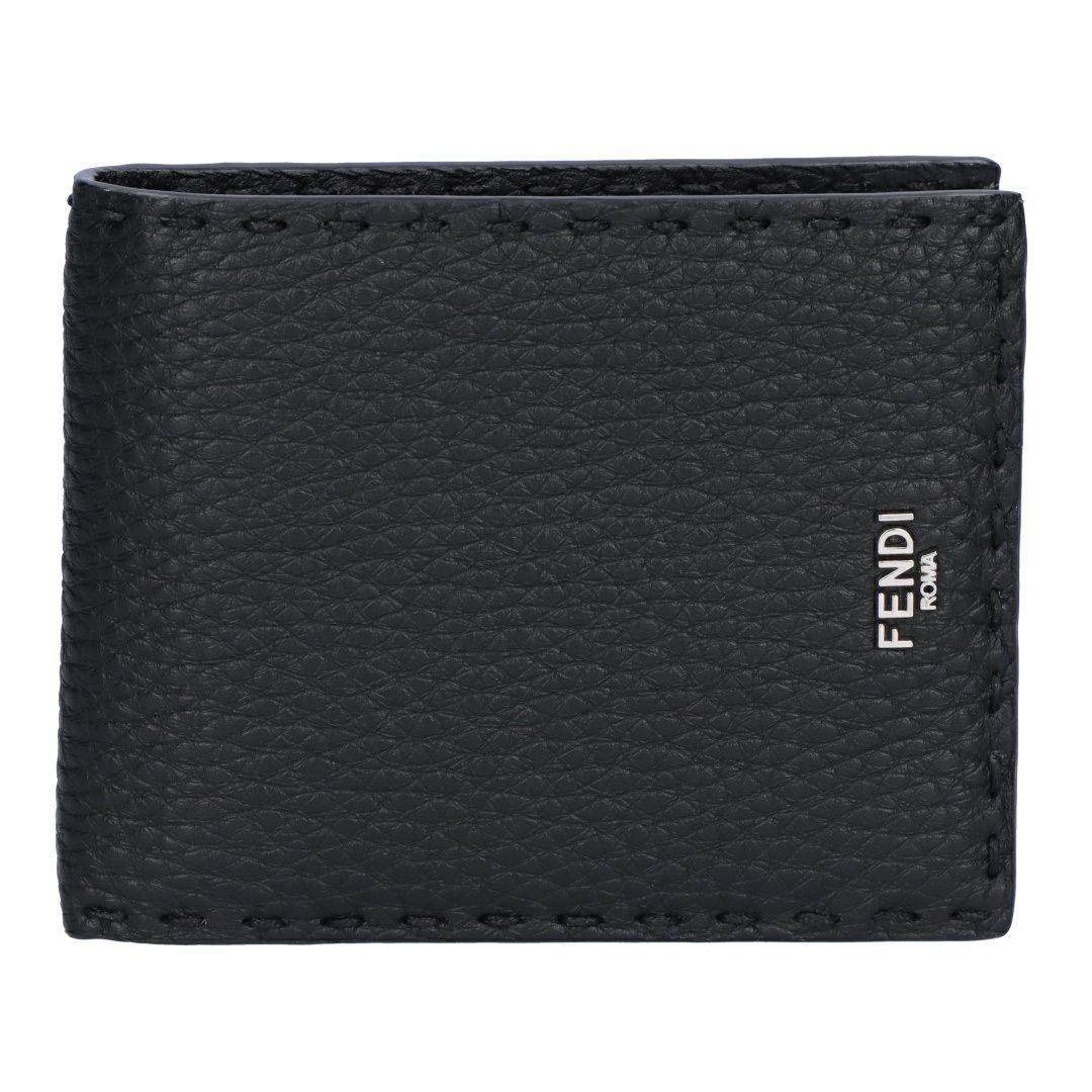 フェンディ FENDI メンズ 折財布 ニつ折り財布 小銭入れ付き SELLERIA セレりア 7M0194 AP3B F0GXN BLACK+PALLADIUM 【お取り寄せ】
