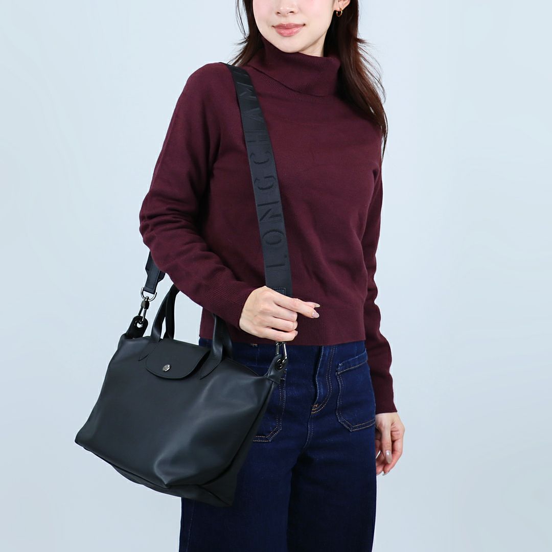 ロンシャン LONGCHAMP 2WAYバッグ ル プリアージュ エクストラ S トップハンドルバッグ レザー L1512 987 001 BLACK