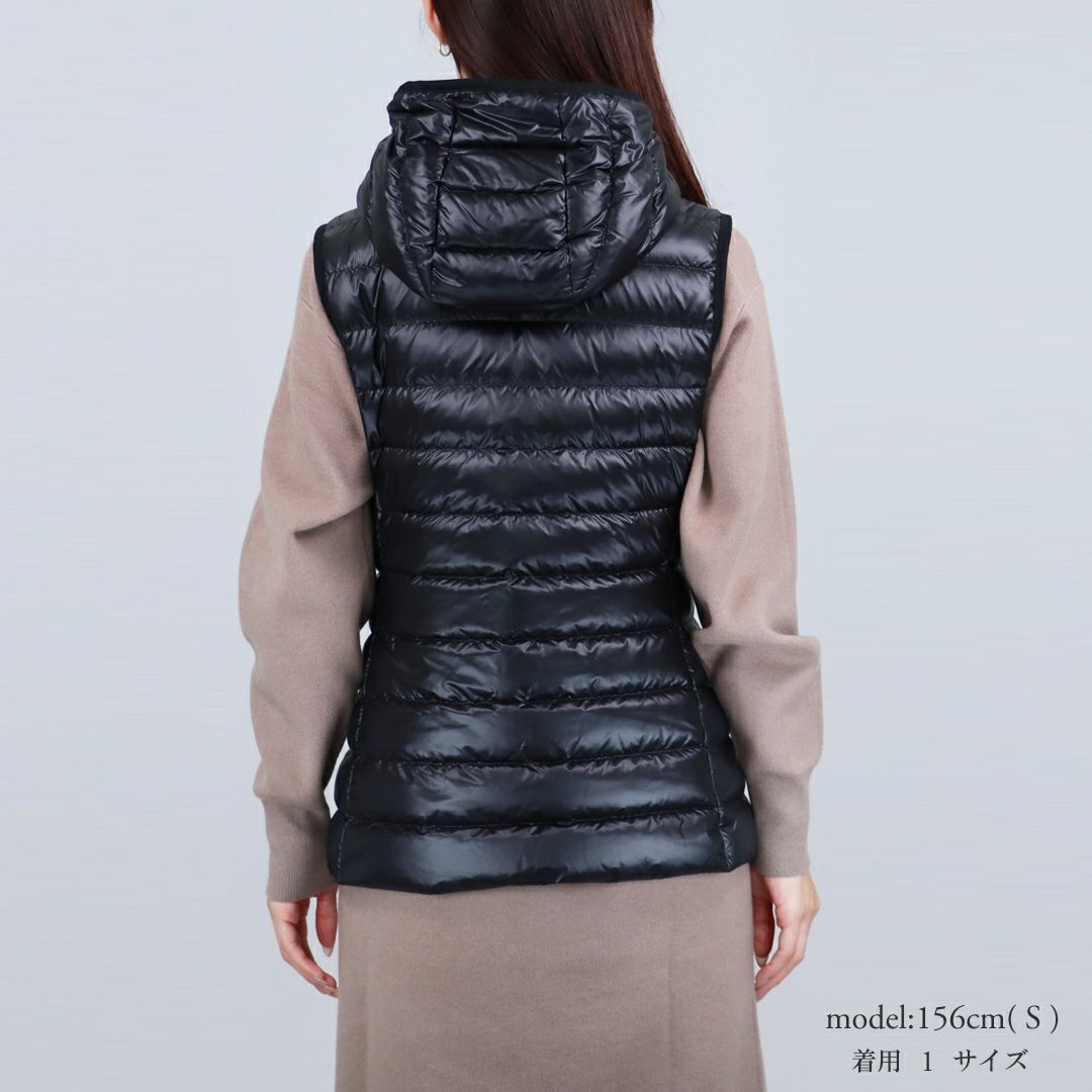 モンクレール MONCLER レディース ダウンベスト ジレ GLYGOS 1A000 75 595ZZ 999 BLACK 【お取り寄せ】