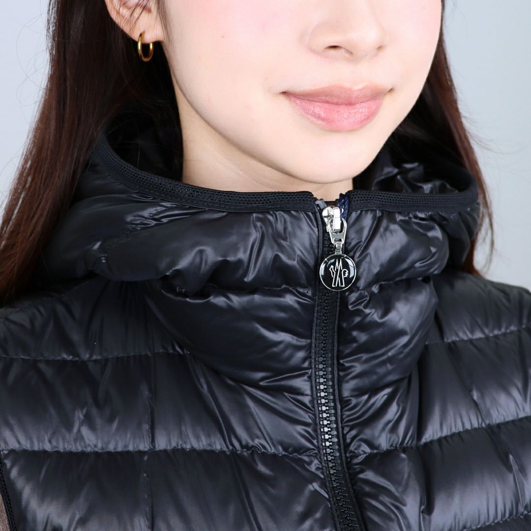 モンクレール MONCLER レディース ダウンベスト ジレ GLYGOS 1A000 75 595ZZ 999 BLACK 【お取り寄せ】