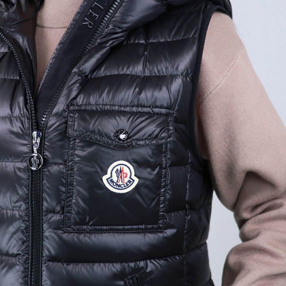 モンクレール MONCLER レディース ダウンベスト ジレ GLYGOS 1A000 75 595ZZ 999 BLACK 【お取り寄せ】