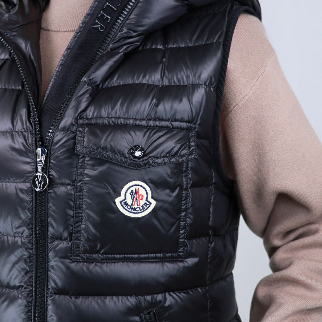 モンクレール MONCLER レディース ダウンベスト ジレ GLYGOS 1A000 75 595ZZ 999 BLACK 【お取り寄せ】