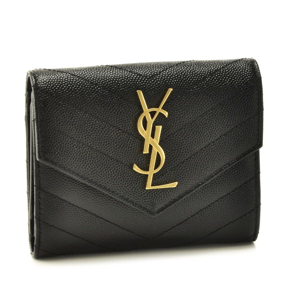 サンローランパリ SAINT LAURENT PARIS 財布 折財布 403943-BOW01 1000 【MONOGRAMME SAINT LAURENT MATELASSE】 NERO