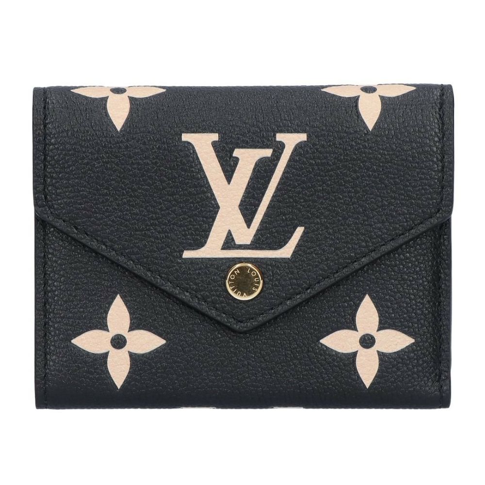 ルイヴィトン LOUIS VUITTON 折財布 三つ折り財布 アンプラント M80968 ブラック ベージュ ポルトフォイユ･ヴィクトリーヌ