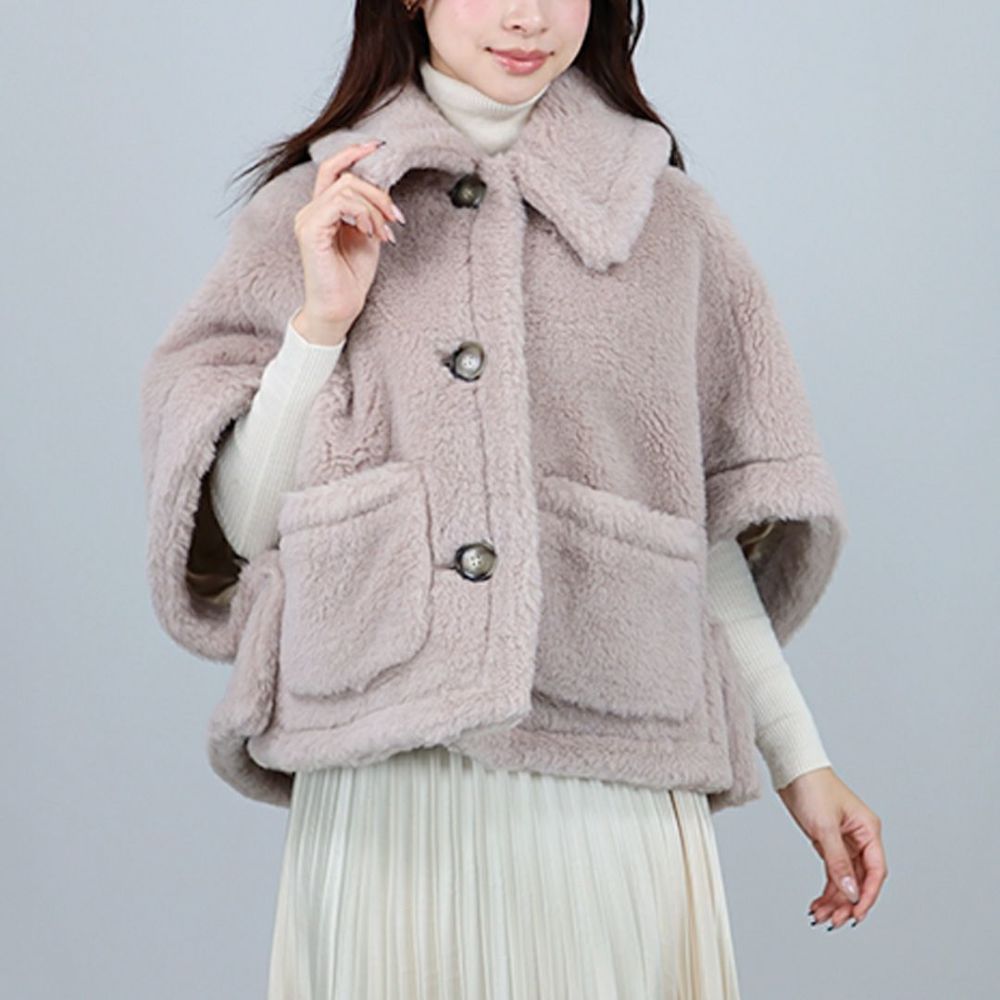 マックスマーラ MAXMARA レディース ケープ ショートコート NEWTERZO1 ニューテルツォ 2524736062 600 テディベア ボクシーケープ アルパカ